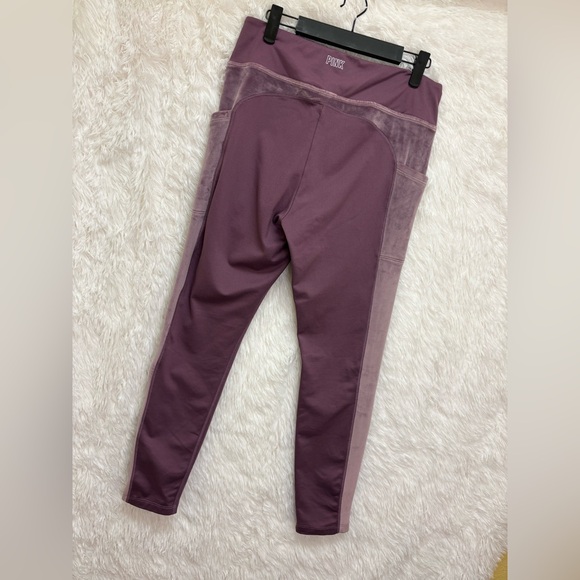 PINK Victoria’s Secret Purple Active Velvet Panel Leggings | Size Large | 💜✨ - Picture 16 of 17